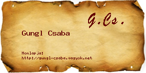 Gungl Csaba névjegykártya